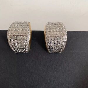Vintage Glittering Crystal Vogue Bijoux Clip On Earring